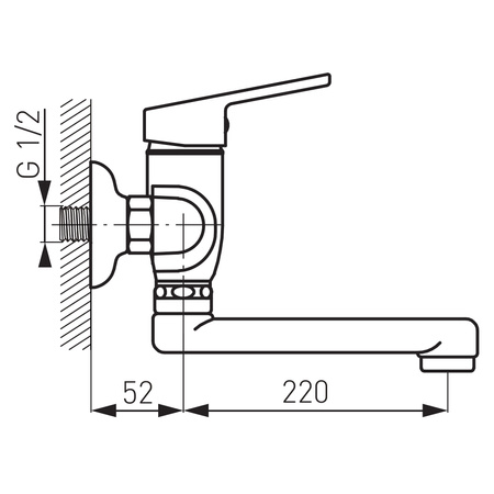 SMILE bateria zlewozmywakowa ścienna, chrom