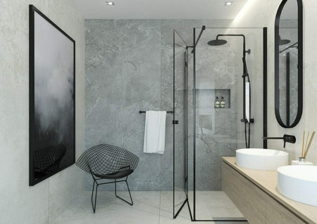 Bateria umywalkowa podtynkowa stała nero Arnika BQA N54L