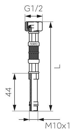 Wąż przyłączeniowy do baterii L-80 cm M10 x 1-2 długi