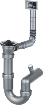 Syfon do zlewozmywaka stalowego nakładanego 1-komorowego - odpływ 2" stal ZXY 9923