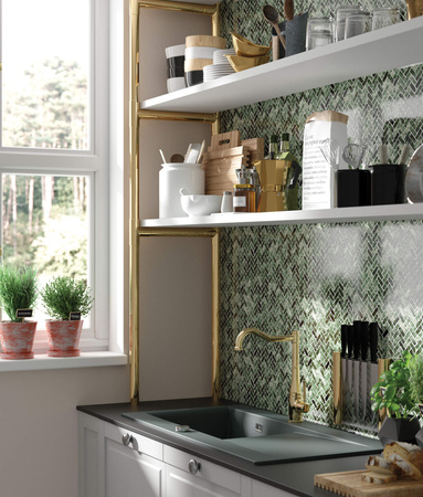 Bateria kuchenna z prostokątną wylewką obrotowa złoty Tamizo BQT Z63M