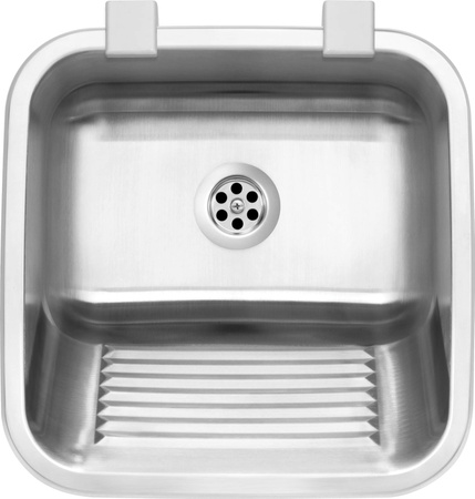 Zlewozmywak gospodarczy 1-komorowy - wpuszczany lub mocowany do ściany satyna stal ZYK 010A