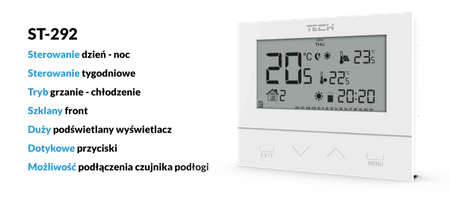 Bezprzewodowy regulator pokojowy dwustanowy ST-292 V2 biały