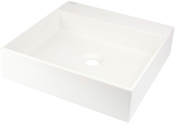 Umywalka granitowa nablatowa z miejscem na baterię - 400x400 mm alabaster CQR AU4S