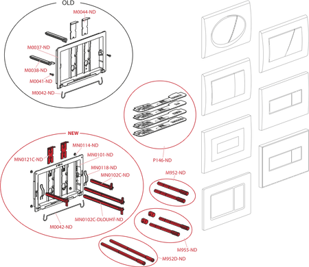 Przycisk sterujący do systemów podtynkowych, chrom-połysk