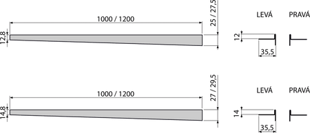Nierdzewna listwa do spadków, lewa