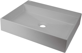 Umywalka granitowa nablatowa z miejscem na baterię - 500x400 mm szary metalik CQR SU5S