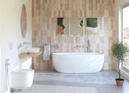 Bateria umywalkowa podtynkowa stała stal Silia BQS F54L