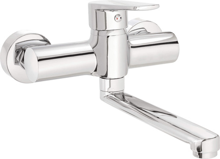 Bateria umywalkowa ścienna obrotowa chrom Tubo BUT 050M