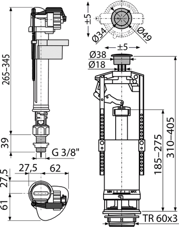 Komplet montażowy z przyciskiem STOP