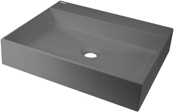 Umywalka granitowa nablatowa z miejscem na baterię - 500x400 mm antracyt metalik CQR TU5S