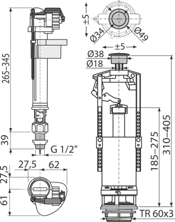 Komplet montażowy z przyciskiem STOP