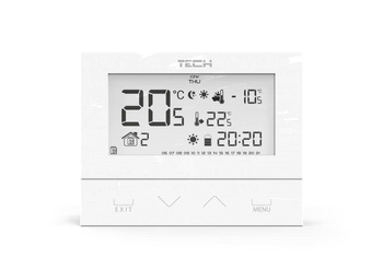 Przewodowy regulator pokojowy dwustanowy (panel przedni ze szkła) ST-293 v3 biały