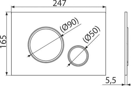 Przycisk sterujący do systemów podtynkowych, czarny-mat/chrom-połysk