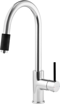 Bateria kuchenna z podłączeniem do filtra wody obrotowa chrom, czarny Aster BCA 064M