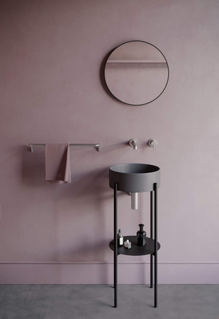 Bateria umywalkowa podtynkowa stała stal Silia BQS F54L